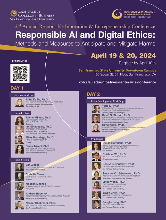 flyer for responsible AI and digital ethics conference