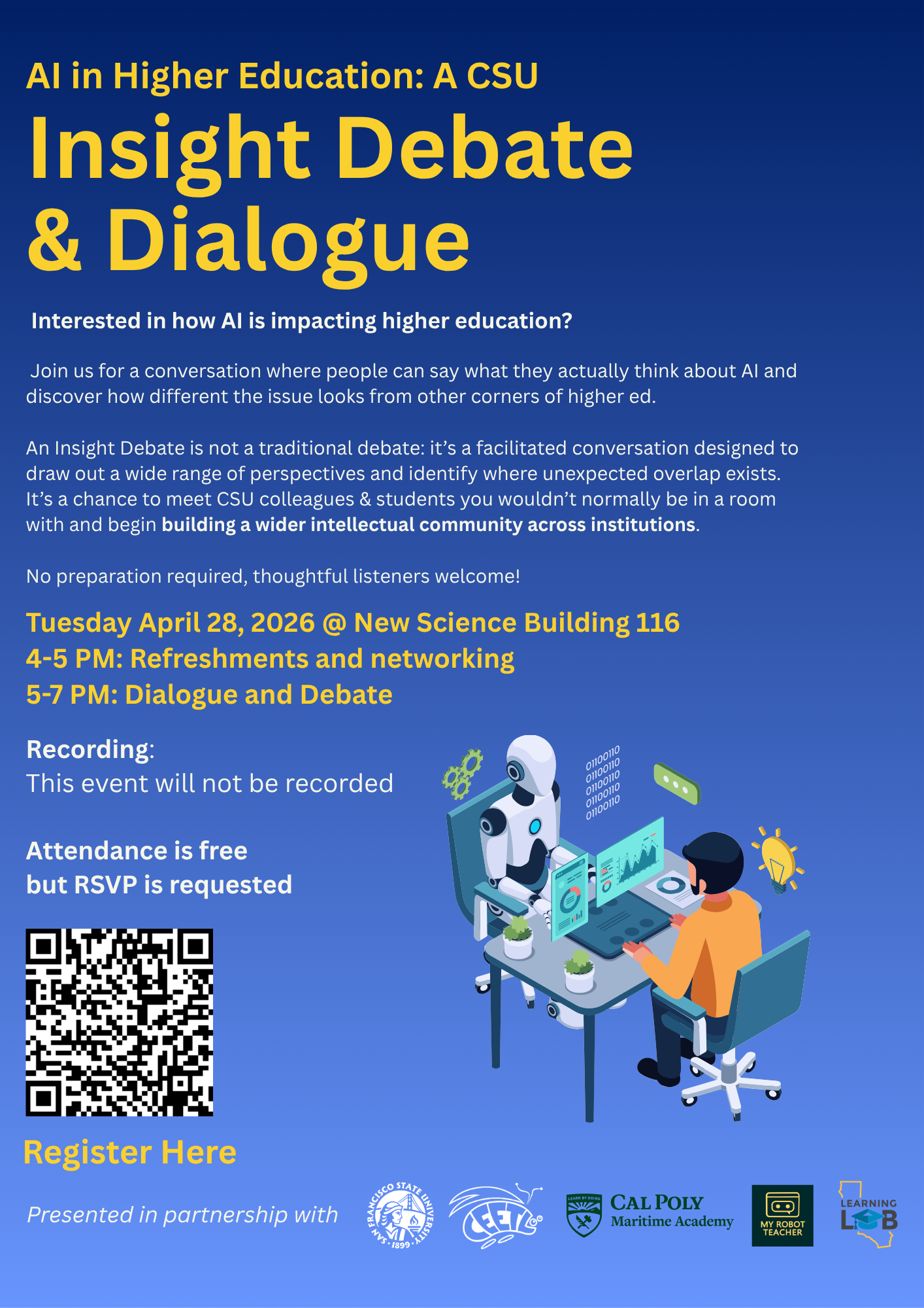 AI in Higher Education Debate flyer