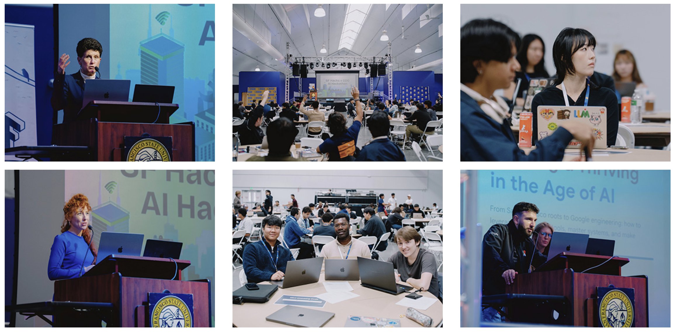 images taken at the SFSU AI student hackathon
