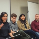 four panelists during SFSU ChatGPT Day student panel