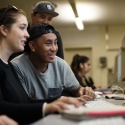 students at computers